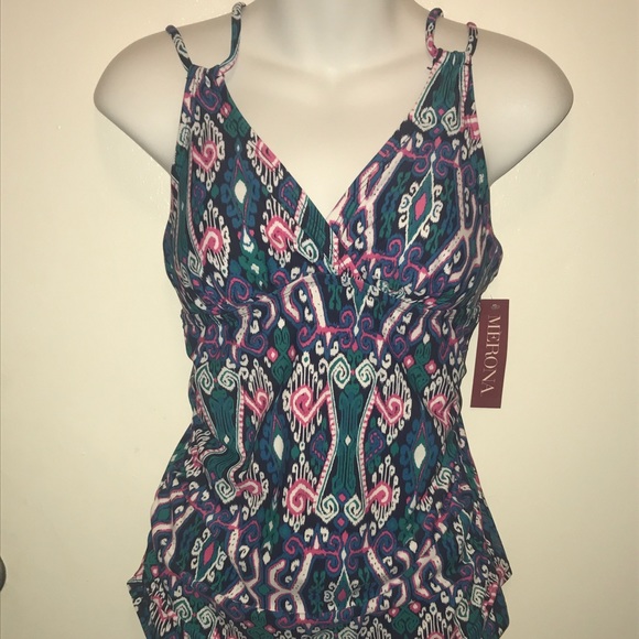 NWT Merona Strappy Back Tankini Top size Small - Picture 3 of 8